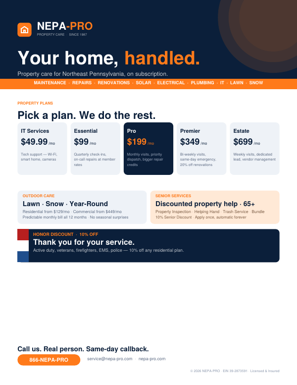 Preview of One-Page Service Overview